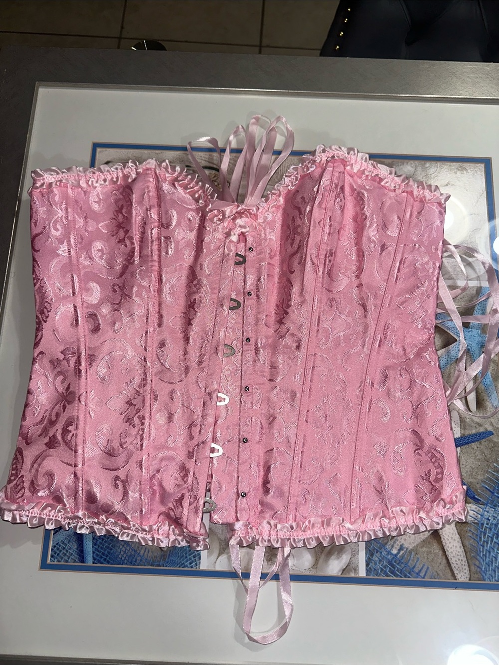 Pink Satin Lace-Up Corset Top - Women Intimates & Sleepwear